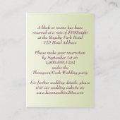 Paarse, groene vlinderbloemige vlinders Omheining Informatiekaartje (Achterkant)