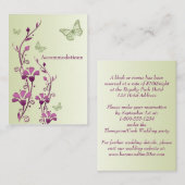 Paarse, groene vlinderbloemige vlinders Omheining Informatiekaartje (Voorkant / Achterkant)