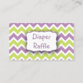 Paarse Groene Vogels Luier Raffle Tickets of inser Informatiekaartje (Achterkant)