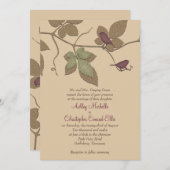 Paarse Groene Vogels Uitnodiging tot uitwijking va (Voorkant / Achterkant)