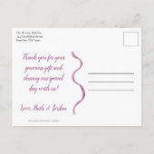 Paarse & Groene Waterverf bladeren - Dank u Briefkaart (Achterkant)