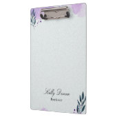 Paarse groene waterverf bladeren klembord (Links)