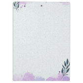 Paarse groene waterverf bladeren klembord (Achterkant)