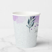 Paarse groene waterverf bladeren papieren bekers (Rechts)