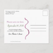 Paarse & groene Waterverf bladeren - Save the Date Aankondigingskaart (Achterkant)