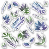 Paarse Groene Waterverf Bladplanner Stickers (Voorkant)