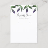 Paarse groene Waterverf Leaf Earring Display Visitekaartje (Voorkant)