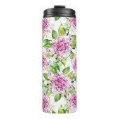  Paarse groene Waterverf Moderne Floral Thermosbeker (Voorkant)