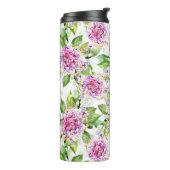  Paarse groene Waterverf Moderne Floral Thermosbeker (Gedraaid links)