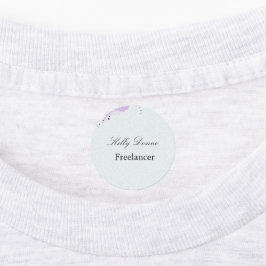 Paarse groene waterverf verlaat medewerker labels