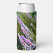 Paarse groene wilde bloem seltzer blikjeskoeler (Seltzer Voorkant)