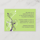 Paarse Groene Witte Bloemen Receptie Behuizing Kaa Informatiekaartje (Achterkant)