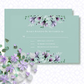 Paarse Groene Witte Bloemen Waterverf Bruiloft RSV