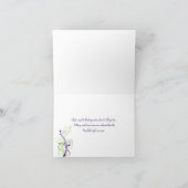 Paarse groene witte bloemige bedankkaart (Binnen)