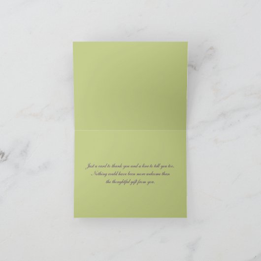 Paarse, groene, witte damast bedankkaart (Binnen)