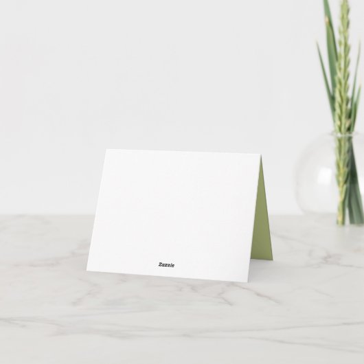 Paarse, groene, witte damasten bedankkaart (Achterkant)