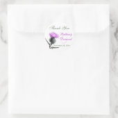 Paarse, Groene, Witte Distel 1,5"DiameterSticker Ronde Sticker (Tas)