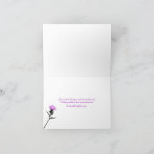 Paarse, groene, witte distel bedankkaart (Binnen)