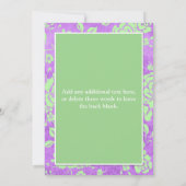 Paarse groene witte Floral Sip en zie Uitnodiging (Achterkant)