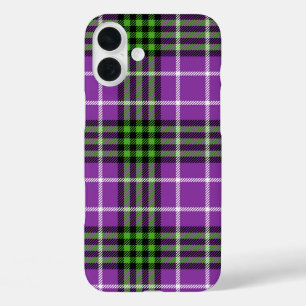 PAARSE GROENE WITTE HALLOWEEN PLAID PATTERN iPhone 16 PLUS HOESJE