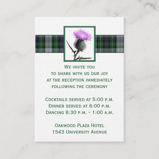 Paarse, groene, witte Kaart met Thisle Enclosure (Voorkant)