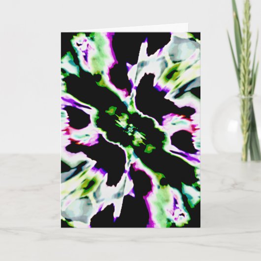 Paarse groene witte luis Abstracte petaalventilato Kaart (Voorkant)