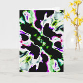 Paarse groene witte luis Abstracte petaalventilato Kaart (Gele Bloem)