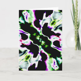 Paarse groene witte luis Abstracte petaalventilato Kaart