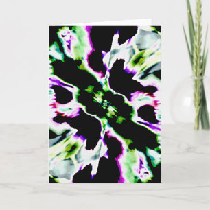 Paarse groene witte luis Abstracte petaalventilato Kaart