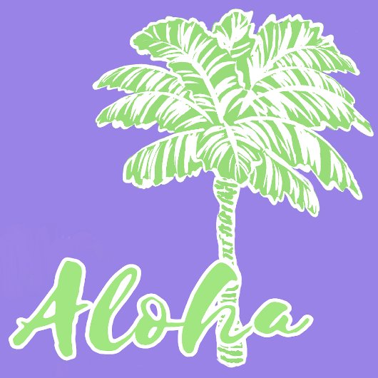 Paarse Groene Witte Palm Aloha Tropical Strandlaken