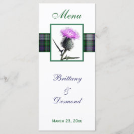Paarse, Groene, Witte, Tartan en Distel Menu Kaart