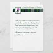 Paarse, Groene, Witte Tartan en Distel Stationery Briefpapier (Voorkant / Achterkant)
