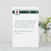 Paarse, Groene, Witte Tartan en Distel Stationery Briefpapier (Staand voorkant)