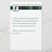 Paarse, Groene, Witte Tartan en Distel Stationery Briefpapier (Voorkant)