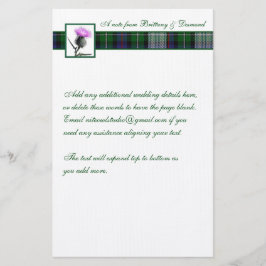 Paarse, Groene, Witte Tartan en Distel Stationery Briefpapier