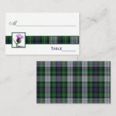 Paarse, groene, witte Tartan Thistle Place Cards Plaatskaartje (Voorkant / Achterkant)