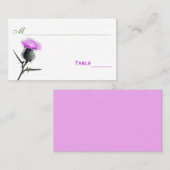 Paarse, groene, witte Thistle Flower Place kaarten Plaatskaartje (Voorkant / Achterkant)