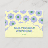 Paarse Groene Y2K Bloem Handgemaakte Kleding Visitekaartje (Voorkant)