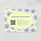 Paarse Groene Y2K Bloem Handgemaakte Kleding Visitekaartje (Achterkant)