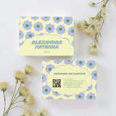 Paarse Groene Y2K Bloem Handgemaakte Kleding Visitekaartje