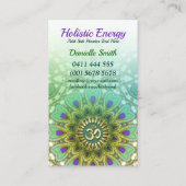 Paarse groene Yoga Holistic Energy Visitekaartjes (Achterkant)