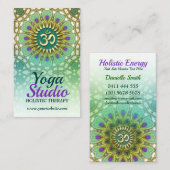 Paarse groene Yoga Holistic Energy Visitekaartjes (Voorkant / Achterkant)