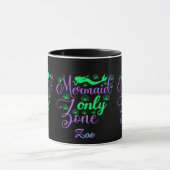 Paarse Groene Zeemeermin Script Zone Script Mok (Midden)