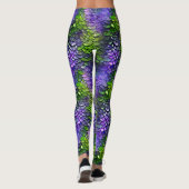 Paarse Groene Zeemeermin Triton Fantasy Draak Kost Leggings (Achterkant)