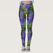 Paarse Groene Zeemeermin Triton Fantasy Draak Kost Leggings (Voorkant)