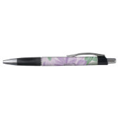 Paarse groene zilver Floral Glitter Monogram Pen (Bovenkant)