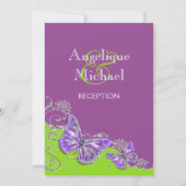 Paarse groene zilveren verloving kaart (Voorkant)