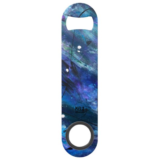 Paarse groene zwarte blauwe flesopener speed flessenopener (Achterkant)