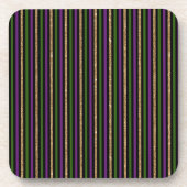 Paarse, groene, zwarte, faux gouden strepen Mardi  Bier Onderzetter (Voorkant)