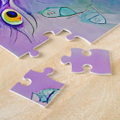 Paarse groothandelskerk met staarteveren legpuzzel (Zijkant)